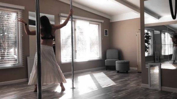 Stone Cold : Pole Dance Warmup In Skirt