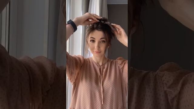 Высокий пучок на короткие волосы?Простая и быстрая прическа!) смотреть онлайн