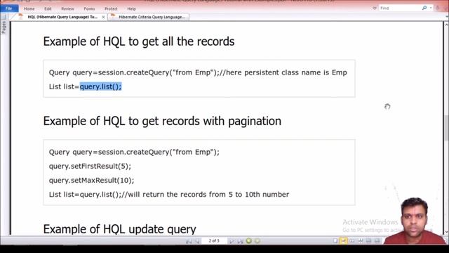 Hibernate Query Language (HQL) смотреть онлайн
