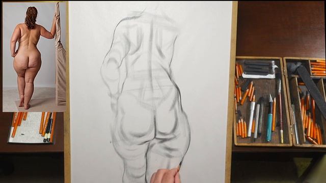 Figure Drawing Demo w/ reference. Standing Pose, Female смотреть онлайн