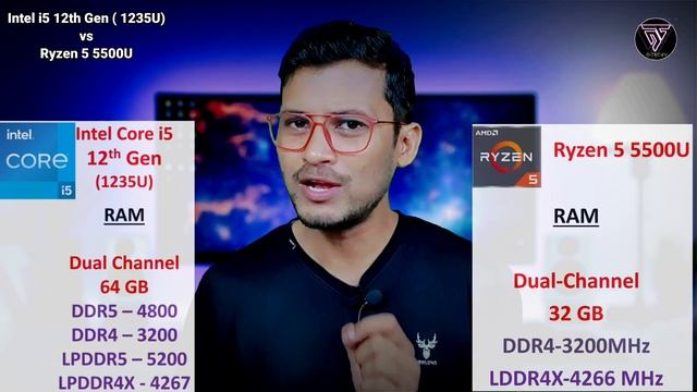 Intel Core i5 12th Gen vs AMD Ryzen 5 5500U | Which is Better ? | Intel i5- 1235U | Ryzen 5 5500U смотреть онлайн