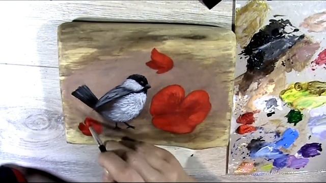 Ключница своими руками. Роспись по дереву. Как нарисовать птицу./Do-it-yourself Key Holder. Paintin
