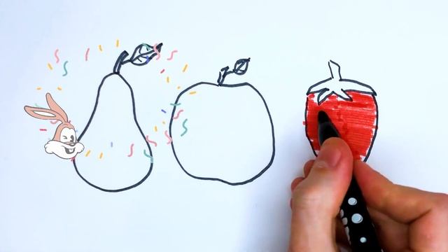 Drawing fruits for children - Рисование фрукты для детей - How to draw fruits - Сурет салу жемістер смотреть онлайн