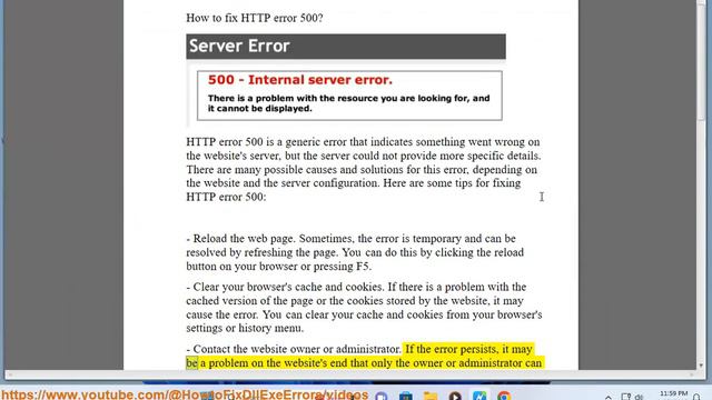 Fix HTTP error 500 (Fix internal server error 500; Fix 500 error) смотреть онлайн