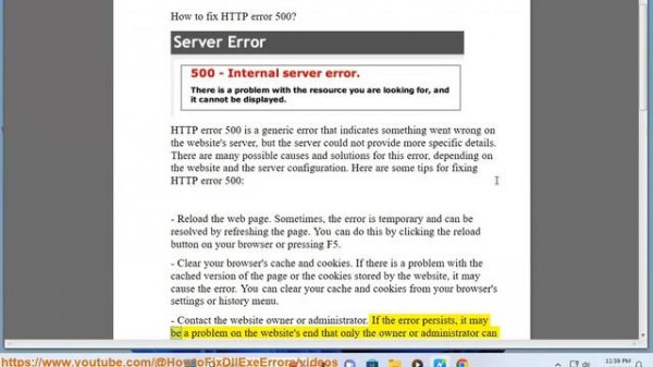 Fix HTTP error 500 (Fix internal server error 500; Fix 500 error)