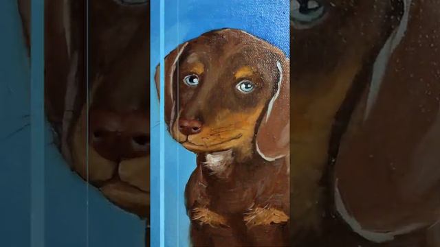 Dog oil portrait, Dachshund painting, original painting, Etsy seller смотреть онлайн