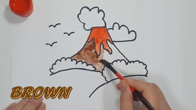 How to draw volcano? / ¿Cómo dibujar un volcán? / Как нарисовать вулкан? смотреть онлайн