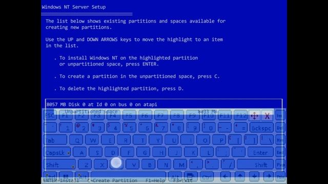 JPCSIM NT - Install Windows NT 4.0 without mouse part 1/3 смотреть онлайн