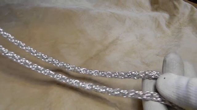 Лисий хвост, Византийская, Императорка, серебряная цепь 120 грамм с кулоном 