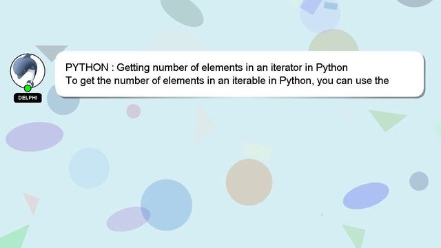 PYTHON : Getting number of elements in an iterator in Python смотреть онлайн