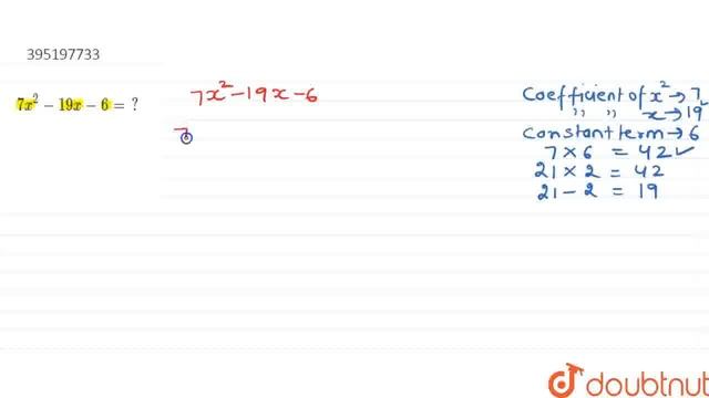 7x^(2) - 19x -6 = ? | CLASS 8 | LINEAR EQUATIONS | MATHS | Doubtnut смотреть онлайн