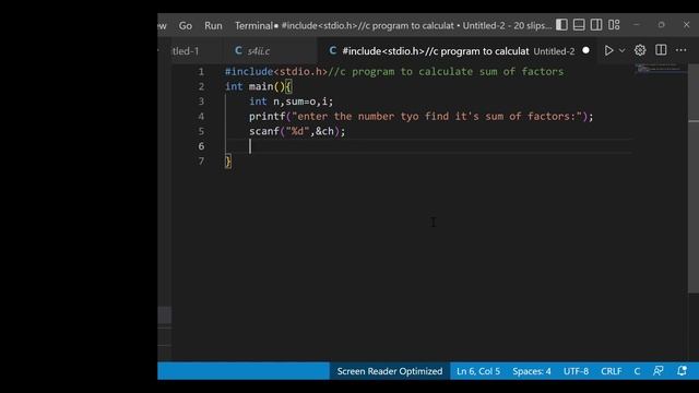 c program to calculate the sum of factors. the number is taken from the user смотреть онлайн