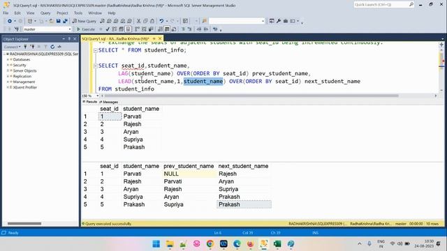 Exchanging seats of adjacent students | LEAD | LAG | SQL Problem Solving смотреть онлайн