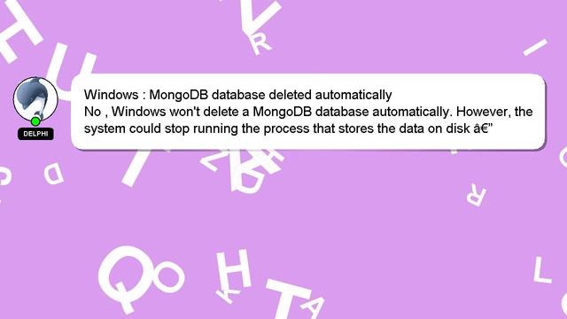 Windows : MongoDB database deleted automatically смотреть онлайн