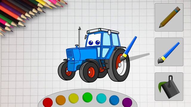 Рисуем Трактор Бо. Draw a Tractor Bo. смотреть онлайн