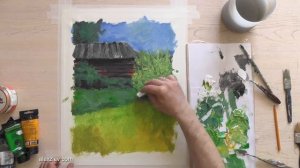 Летний пейзаж. Уроки акрилом.