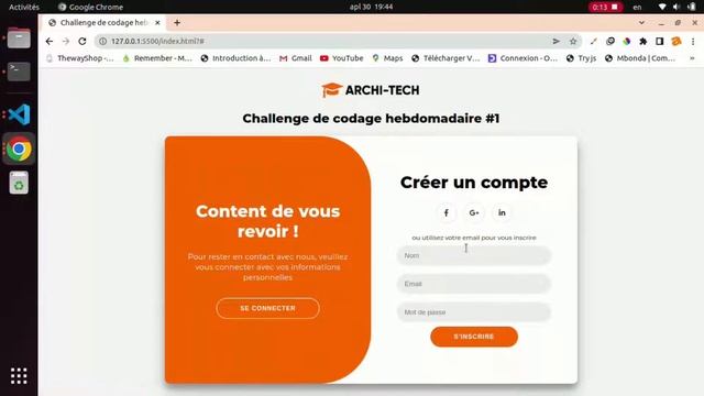 Formulaire d'authentification avec animation HTML, CSS, JavaScript -- Challenge 1 смотреть онлайн