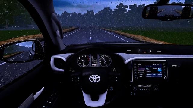 Rainy Day Drive | City Car Driving | Toyota HiLux SR5 смотреть онлайн