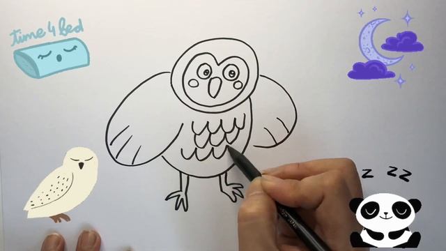 How To Draw a Cute Owl for Kids | Bolalar uchun boyo'g'li rasm chizish | рисуем сову для детей смотреть онлайн