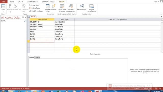 how to create table in ms access смотреть онлайн