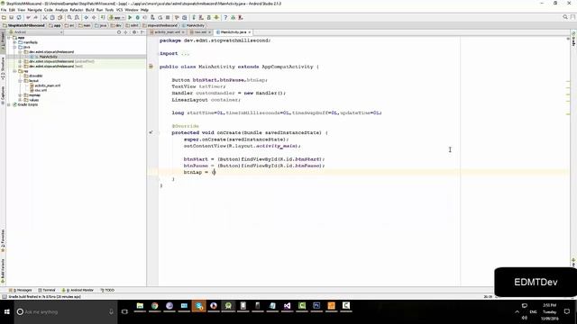 Android Studio Tutorial - Stop Watch Milliseconds смотреть онлайн