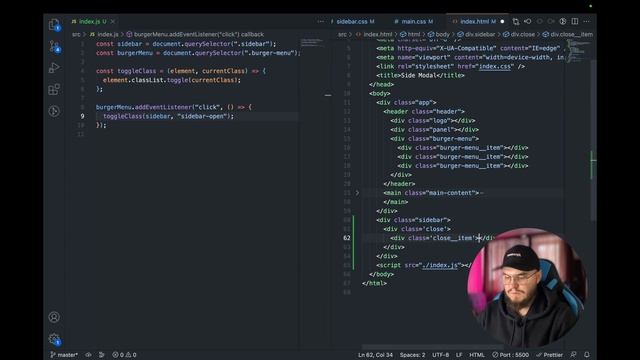 Sidebar С НУЛЯ | HTML | CSS | JS смотреть онлайн