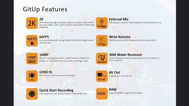 GitUp Git2 Git2P with Panasonic Sensor смотреть онлайн
