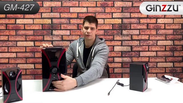Обзор на мультимедийную акустическую систему 2.1 с Bluetooth от GINZZU. Model: GM-427. смотреть онлайн