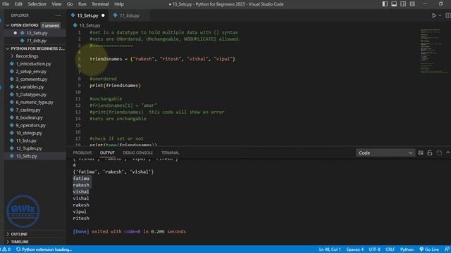 Ch13 Python Sets and understanding sets in depth | By GWiz Academy | Certificate Included смотреть онлайн