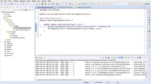 Add or change context path in spring boot application in 4 ways using properties and programaticall смотреть онлайн