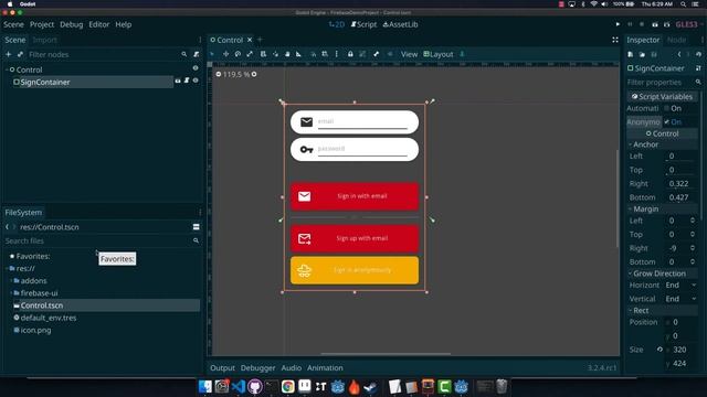 Godot Firebase-UI SignContainer Demo смотреть онлайн