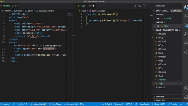 10 HTML inputs get user data to JavaScript смотреть онлайн