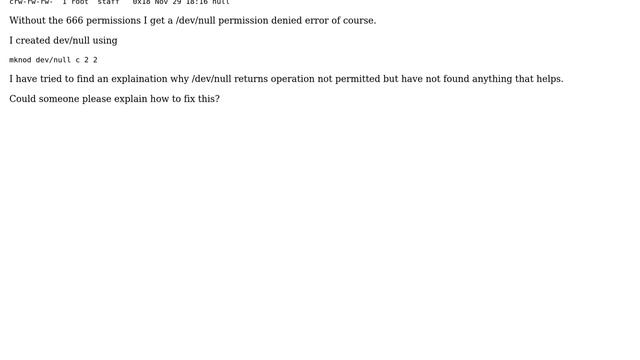 Unix & Linux: ssh in chrooted jail doesn't work because of /dev/null operation not supported смотреть онлайн