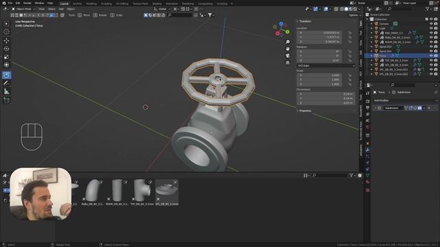 CAD - Transform / используем аддон для точного вращения смотреть онлайн