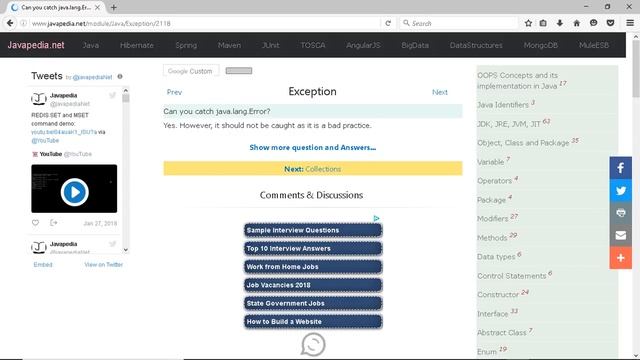Can you catch java.lang.Error?
| javapedia.net смотреть онлайн