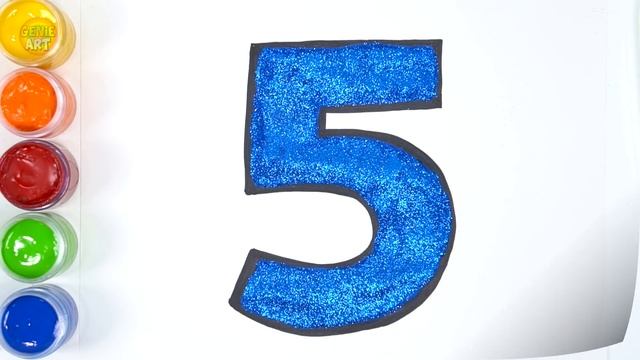 Let's Learn To Glitter Numbers Drawing And Coloring For Kids! | GENiEART