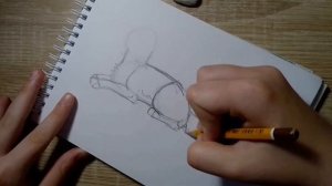 ?Как нарисовать лежащего кота? Видео-урок?