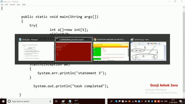 Exception Handling Part 4 In Java In Telugu By Gunji Ashok смотреть онлайн