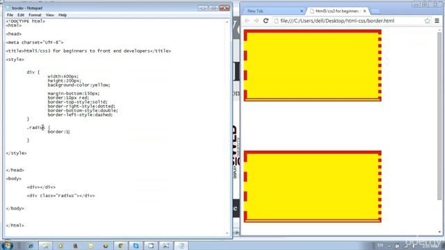 HTML, CSS and JavaScript for Complete beginners (021 CSS3 Border Border Radius) смотреть онлайн