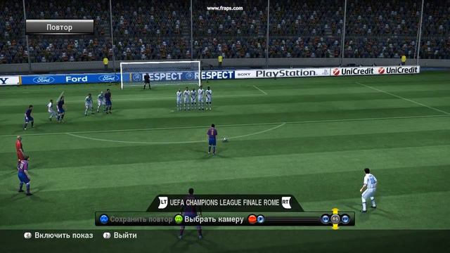 Гол Xavi со штрафного. PES 2010. смотреть онлайн