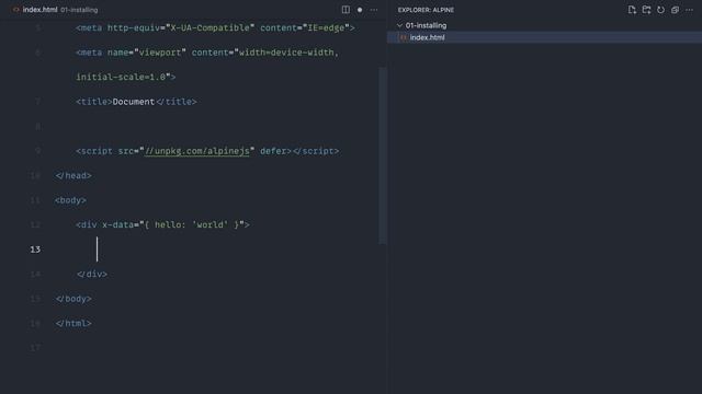 Learn Alpine.js: Installing and x-data (2/19) смотреть онлайн