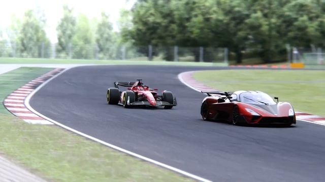 Ferrari F1 2022 vs SSC Tuatara Aggressor 2022 at Imola смотреть онлайн