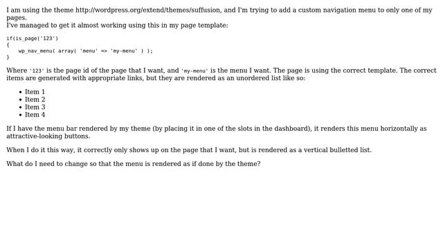 Wordpress: How do I render a navigation menu like my theme does? смотреть онлайн