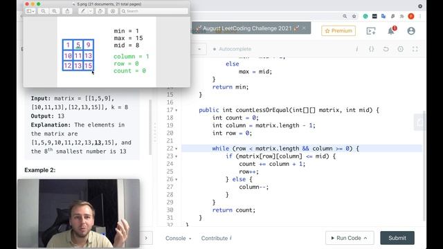 Leetcode 378. Kth Smallest Element in a Sorted Matrix [Java] смотреть онлайн