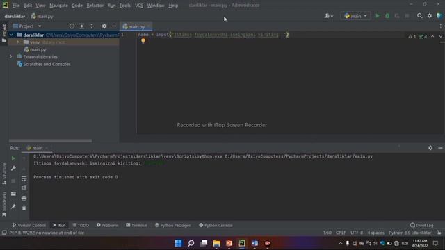 Python dasturlash tili haqida 4-dars (Input() olish haqida :)) смотреть онлайн