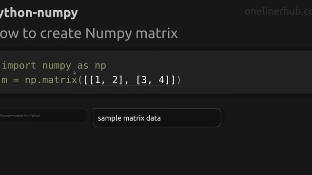 How to create Numpy matrix смотреть онлайн