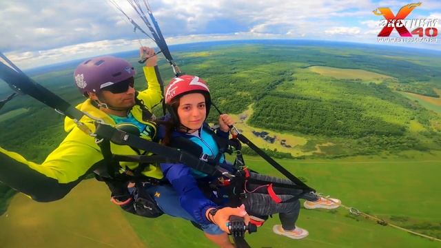 Полеты на параплане с инструктором в Калужской области! Летает - Чатинян Асмик! смотреть онлайн