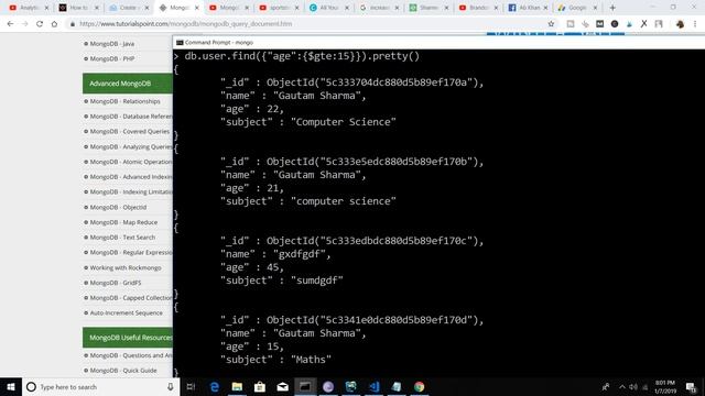 MongoDB Tutorial for Beginners (2019) (Part-10) More operators in Querying Data in MongoDB смотреть онлайн