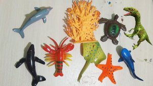 Морские животные игрушки и крокодил динозавры видео для детей развлечение с детьми