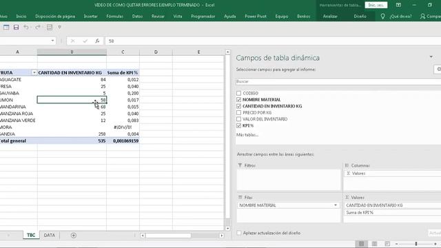 QUITAR ERROR EN TABLAS DINÁMICA - curso de Excel y Mas Cap 6 смотреть онлайн